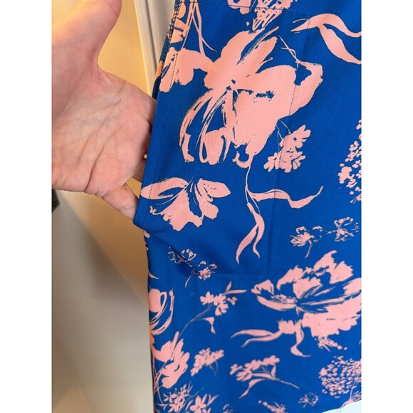 J.JILL  Sleeveless Active Dress Short Sz XS Blue Peach Floral 1/4 Zip Knit Beach - Picture 7 of 10
